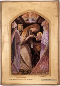 La prératélite de la Nativité Arthur Hughes Peinture à l'huile